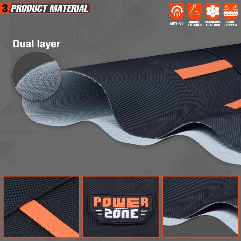fewfuss Universial Dirt Bike Seat Cover - Soft Ribbed Rubber Seat Covers for Motorcross Enduro Orange - Image 4
